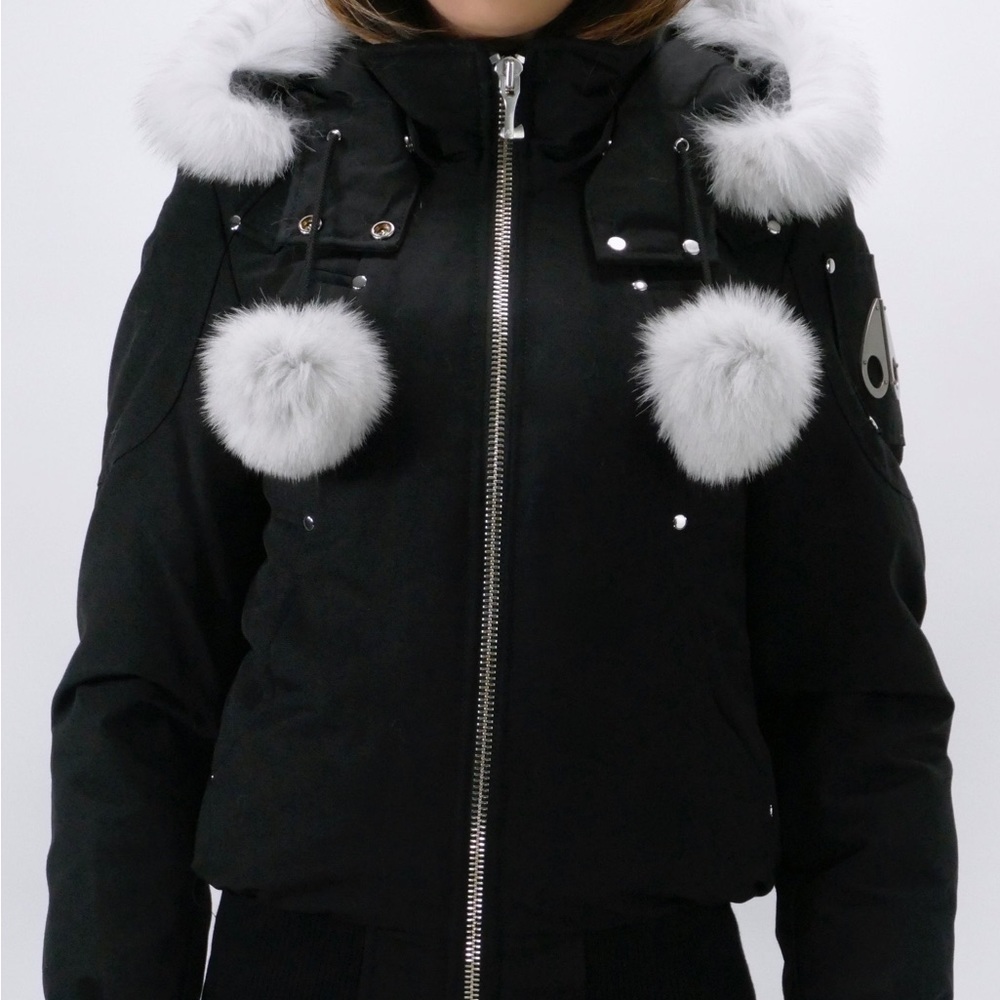 WOMENS DOWN BOMBER DEBBIE - BLACK/NATURAL